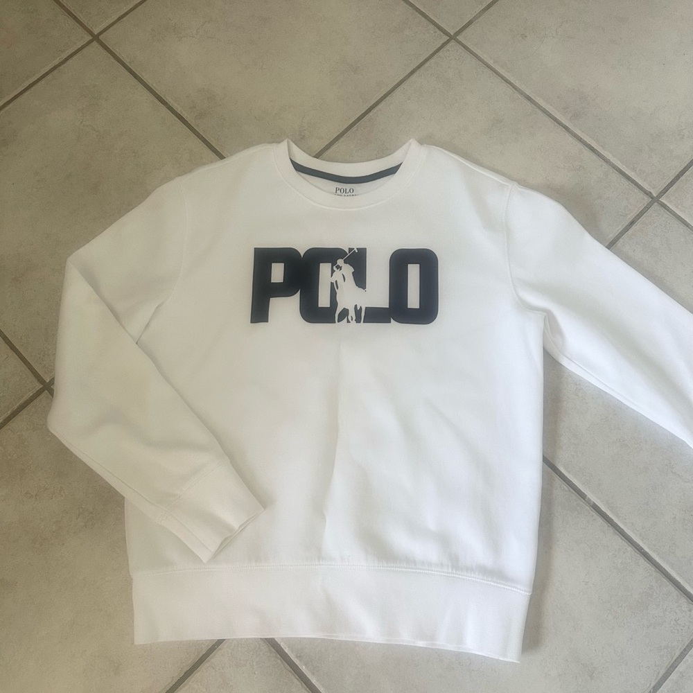 Youth unisex Polo by Ralph Lauren White Sweatershirt
